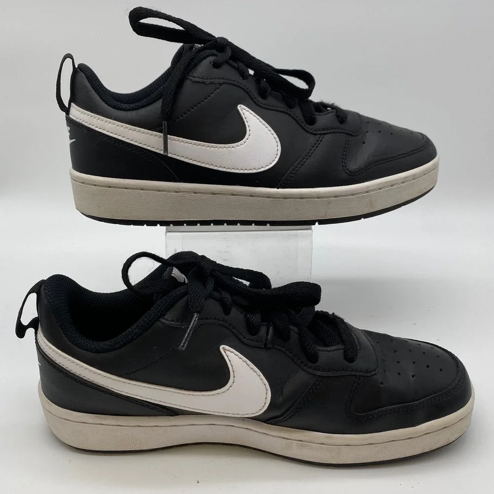 Nike Court Borough Low 2 Big Kids 6Y Black White BQ5448-002 Low Top Sneakers